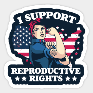 I Support Reproductive Rights // Patriotic American Feminist Sticker